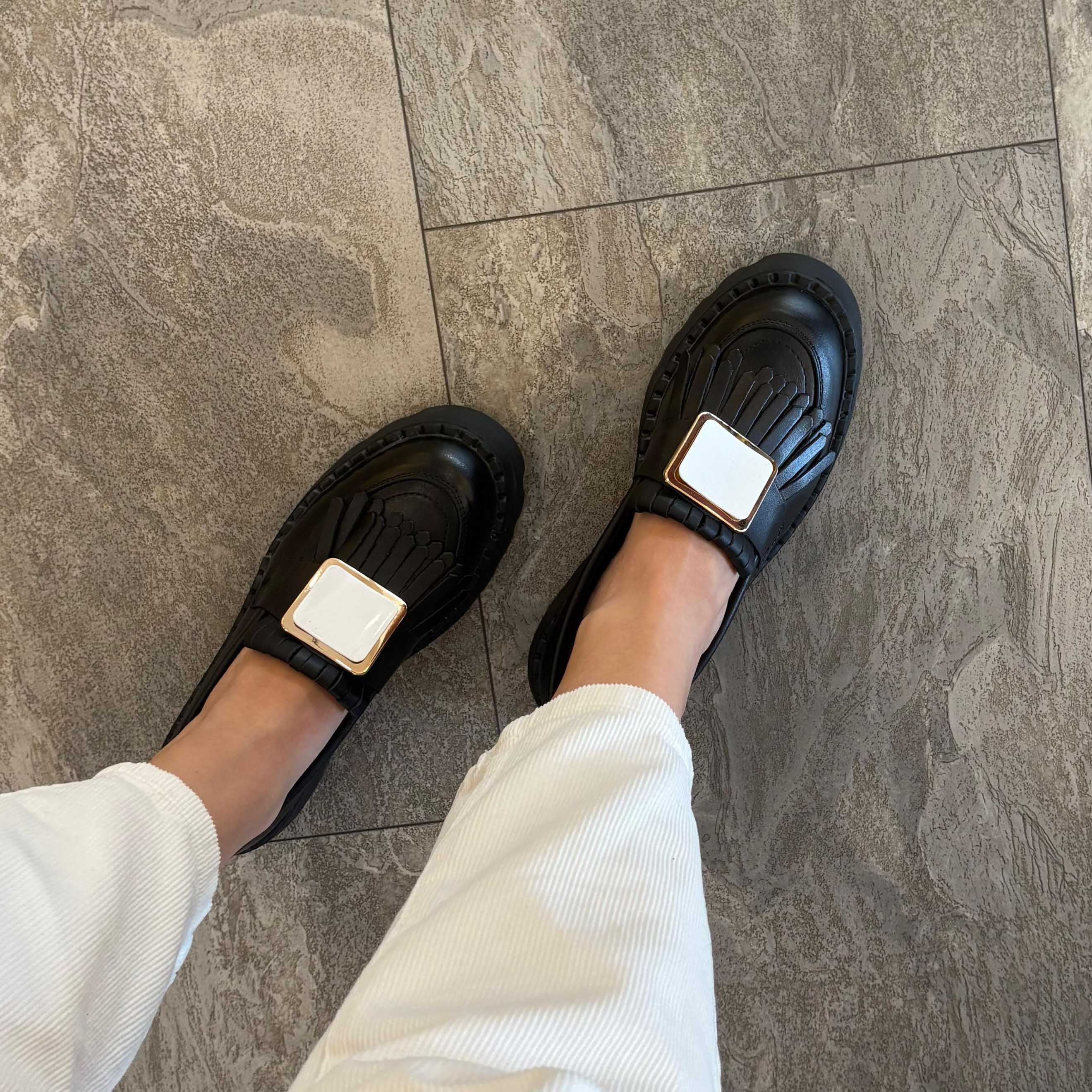 Mocasini damă culoare neagra din piele naturală cod 139 negru