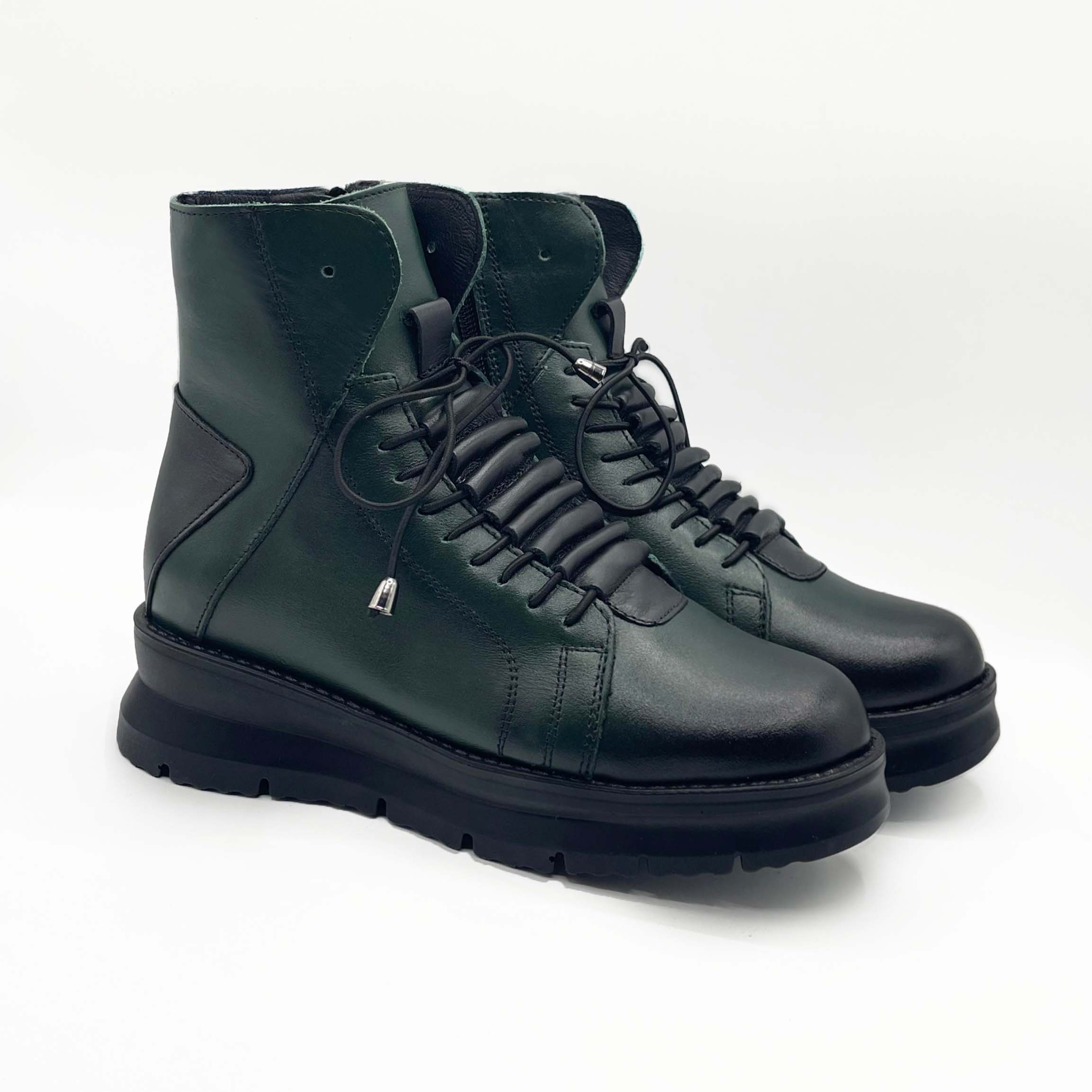 Ghete de damă din piele naturală  | 707 Culoare Verde TE