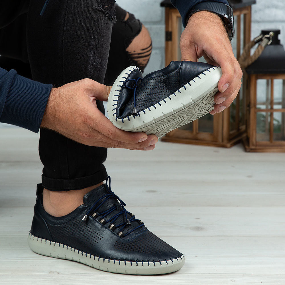 Pantofi Casual Barbati Piele Naturala 691 Blue