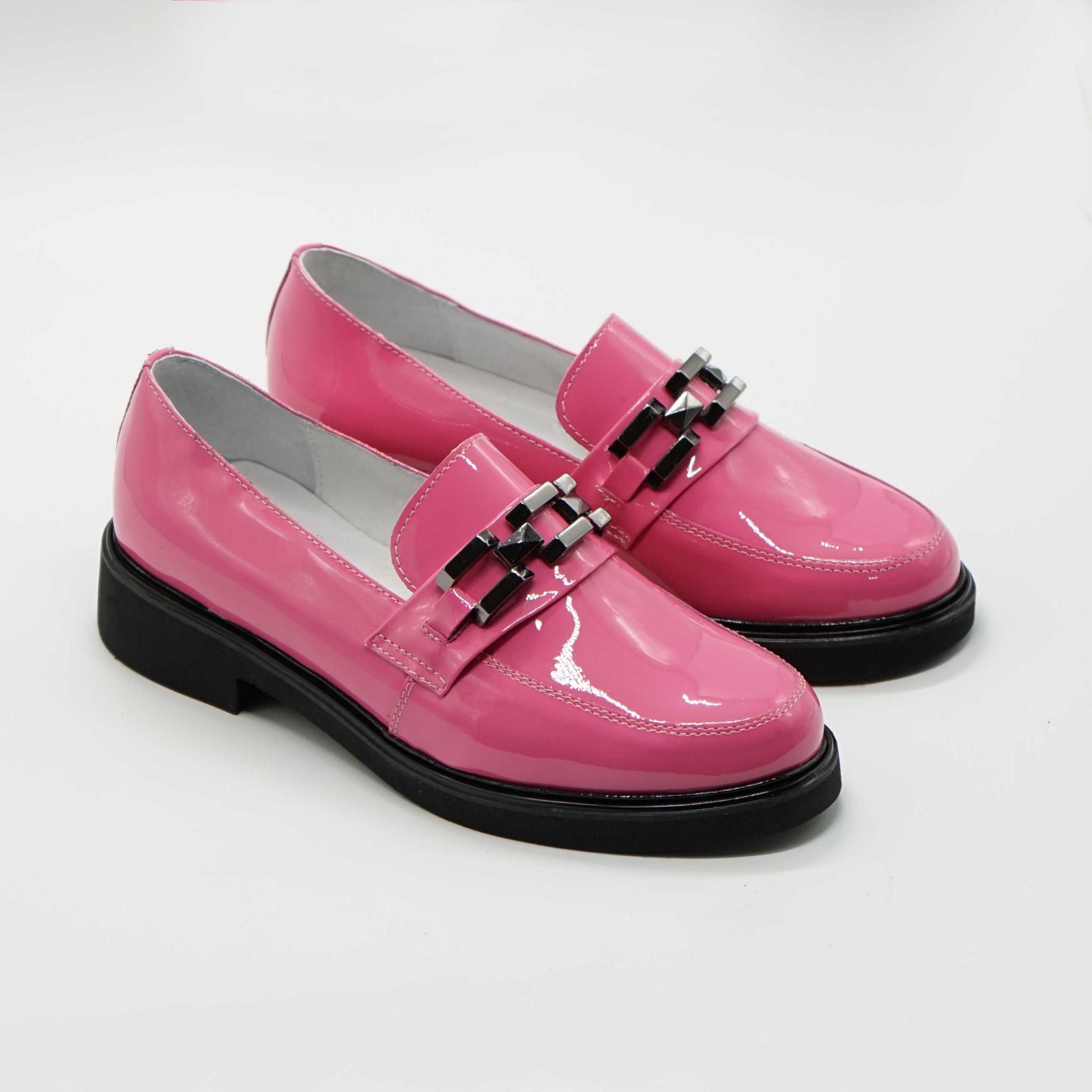 Mocasini Dama Din Piele Naturala Lacuita Magenta 149