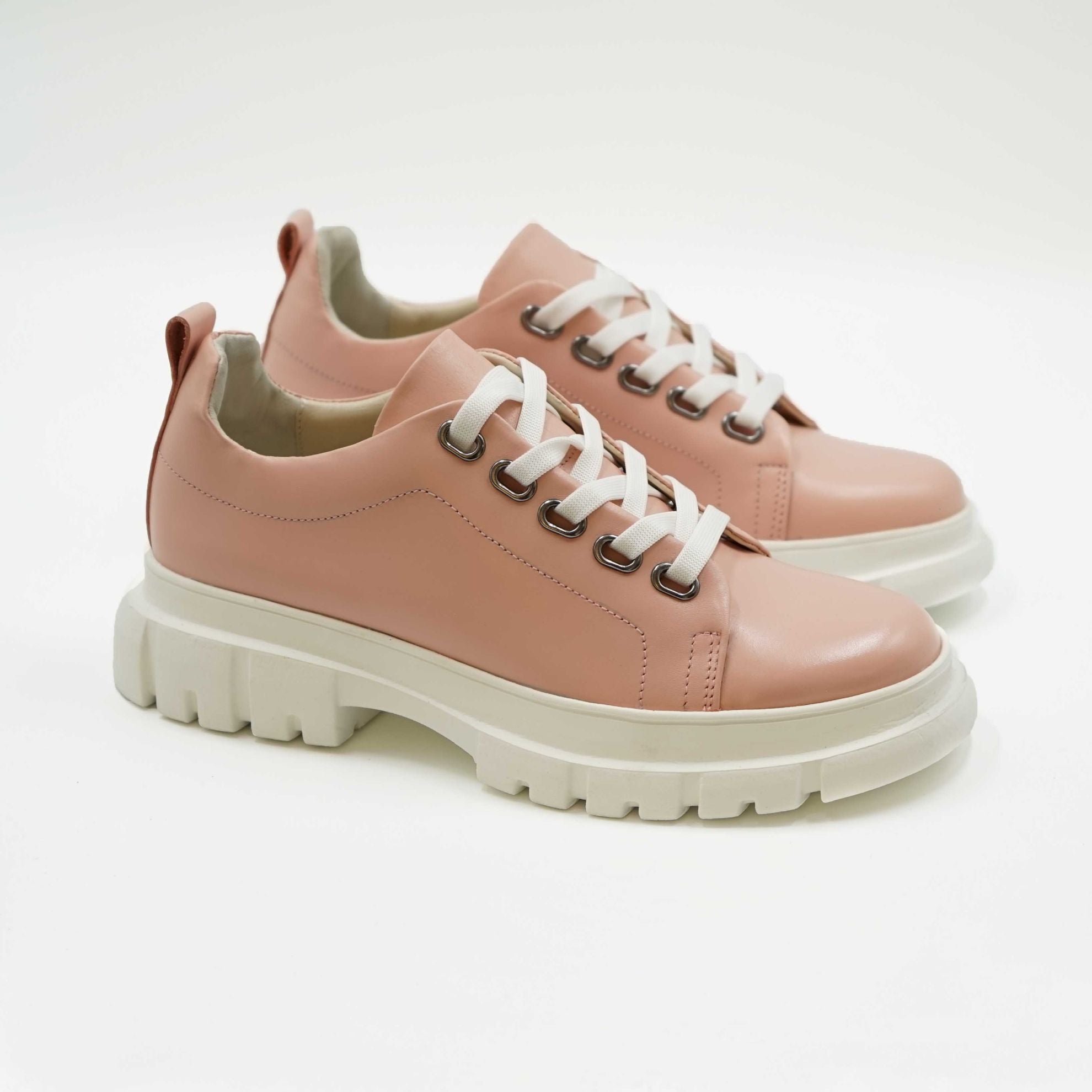 Pantofi 133 Casual Din Piele Naturala Culoare Roz Pudrat