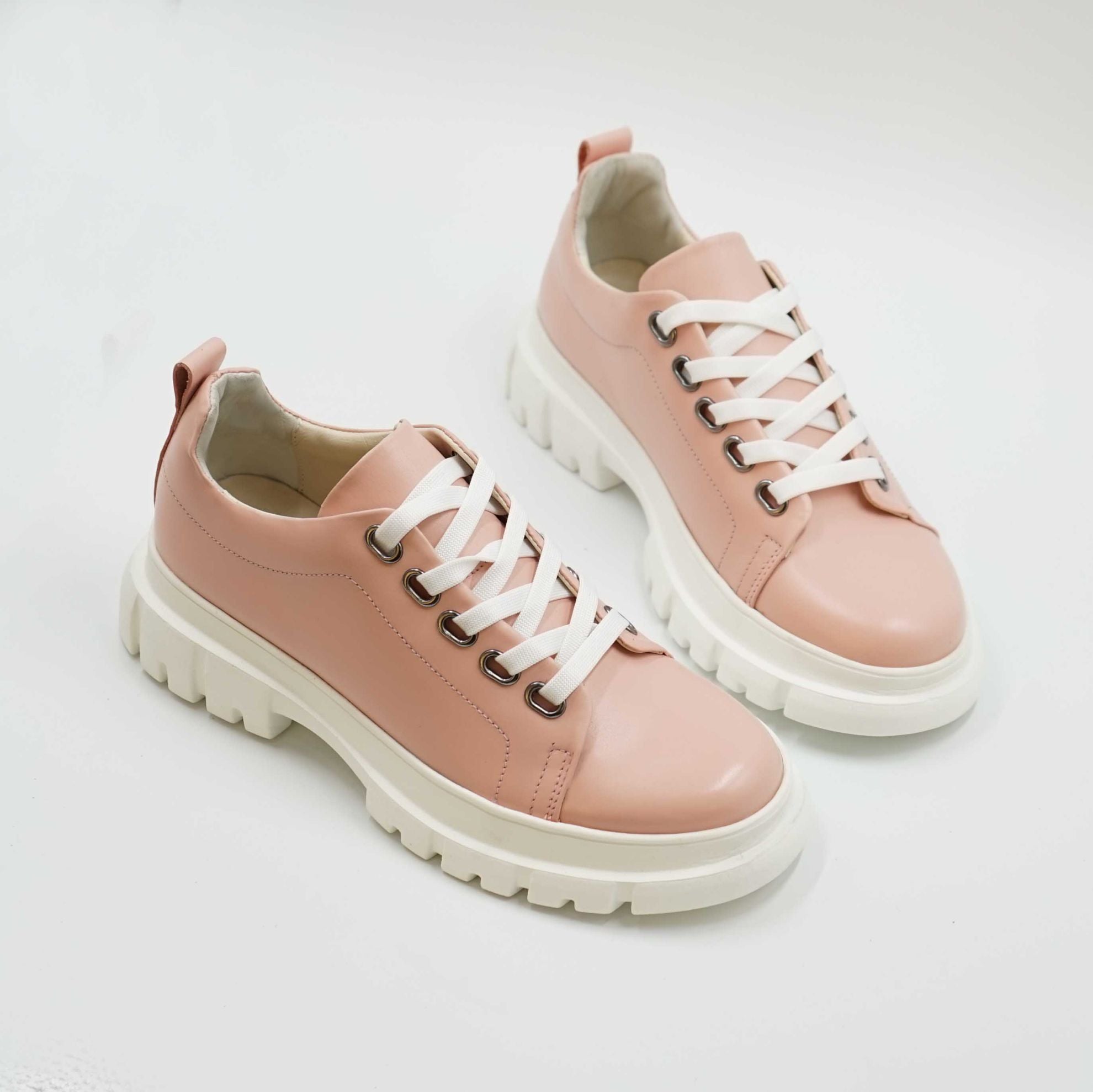 Pantofi 133 Casual Din Piele Naturala Culoare Roz Pudrat