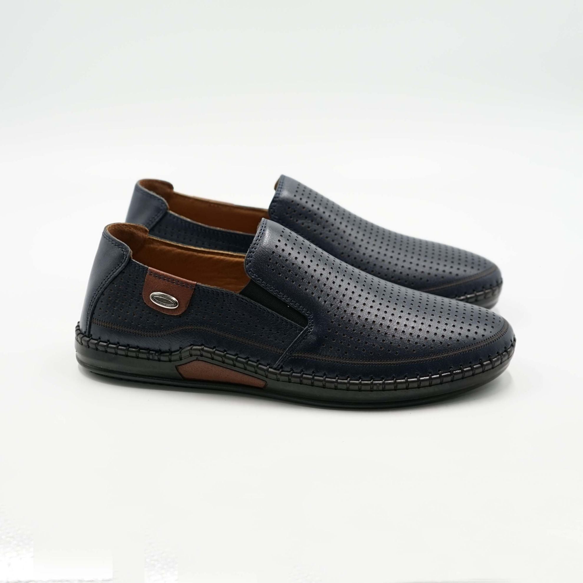 Mocasini Barbati Din Piele Naturala Culoare Bleumarin 6573