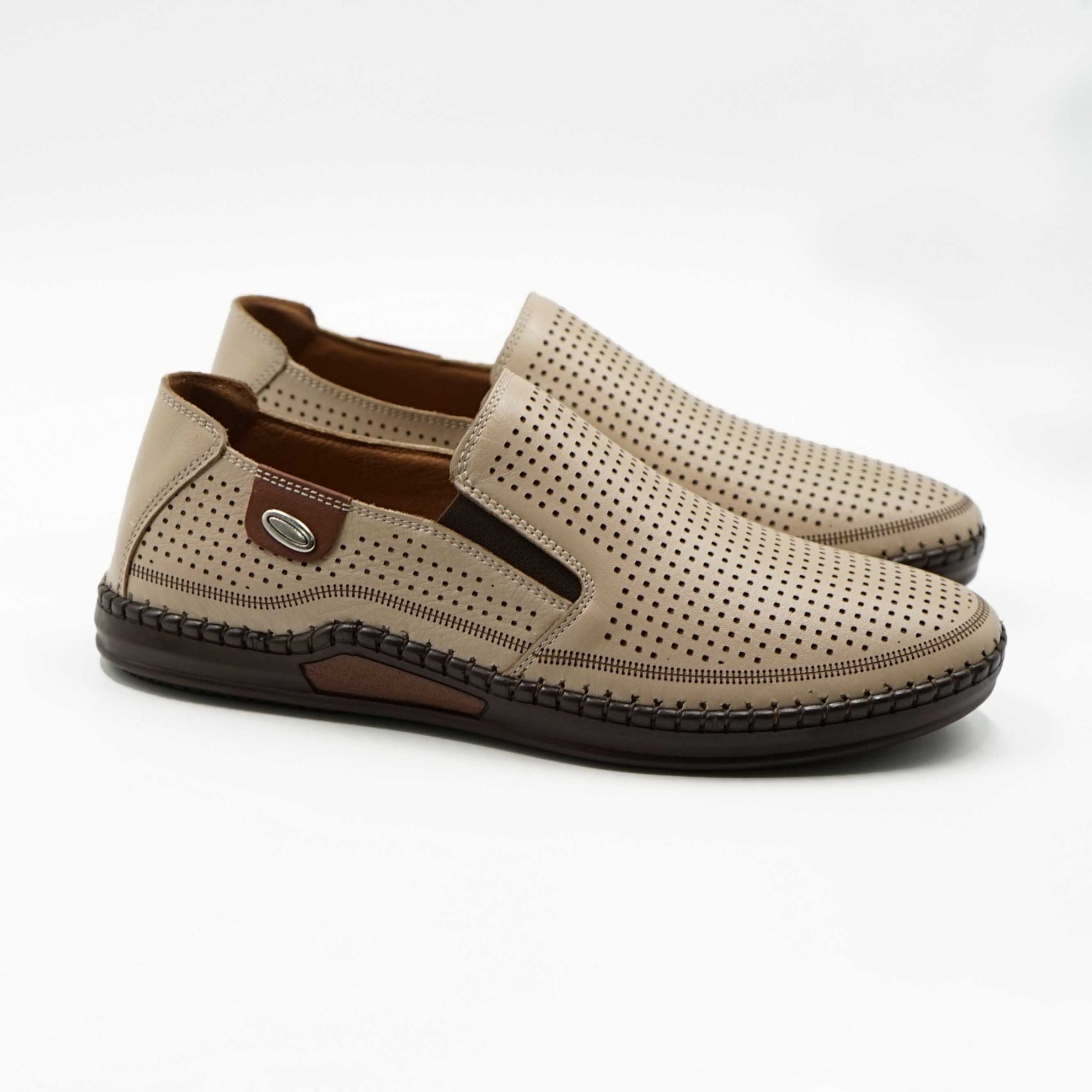 Mocasini Barbati Din Piele Naturala 6573 Culoare Bej