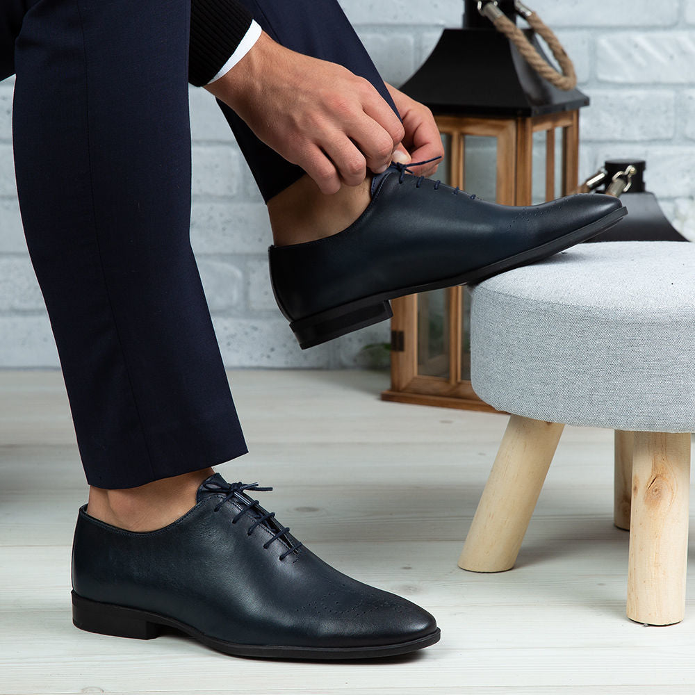 Pantofi Eleganti Barbati Piele Naturala O23 Blue