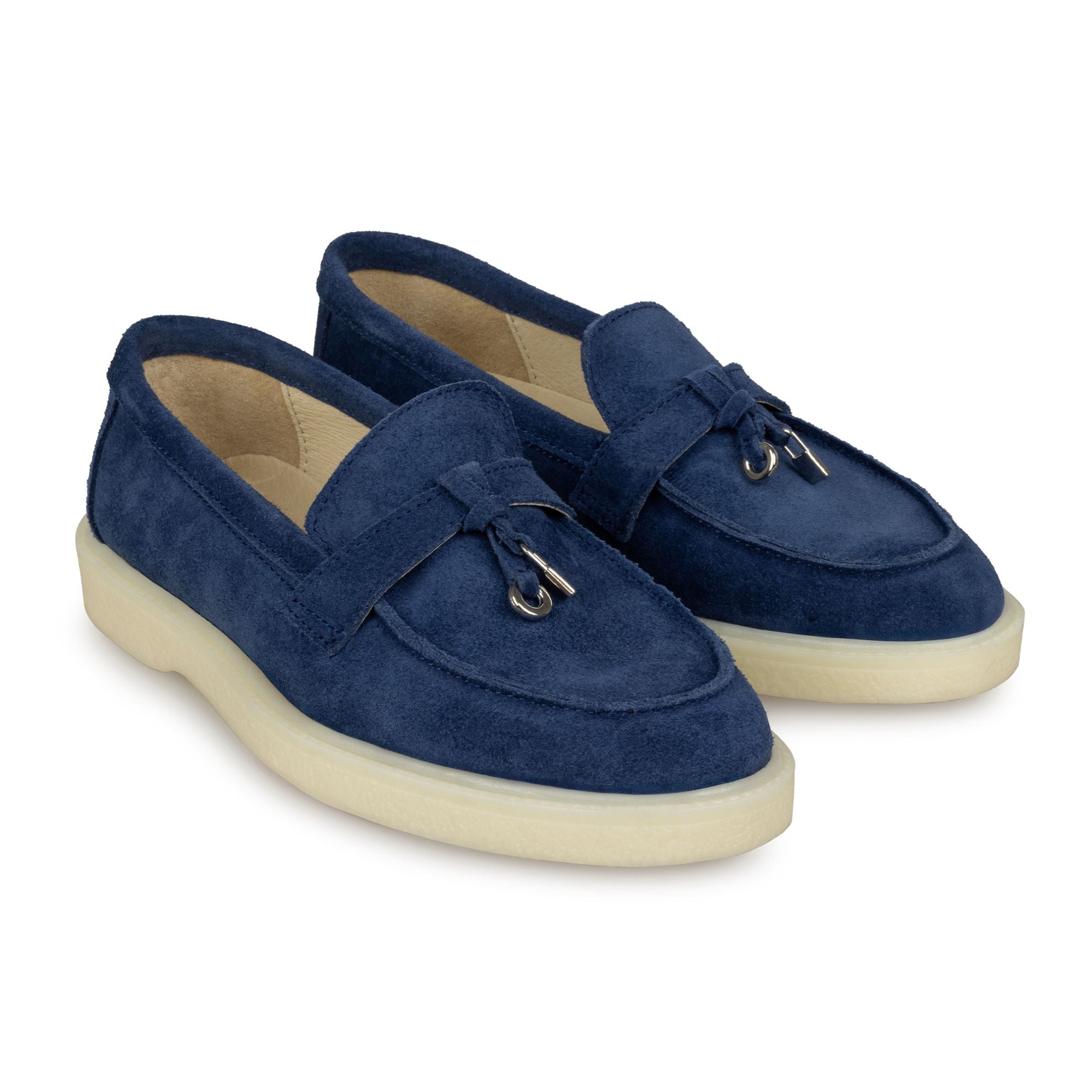 Pantofi 134 Casual Din Piele Naturala Intoarsa Culoare Bleumarin