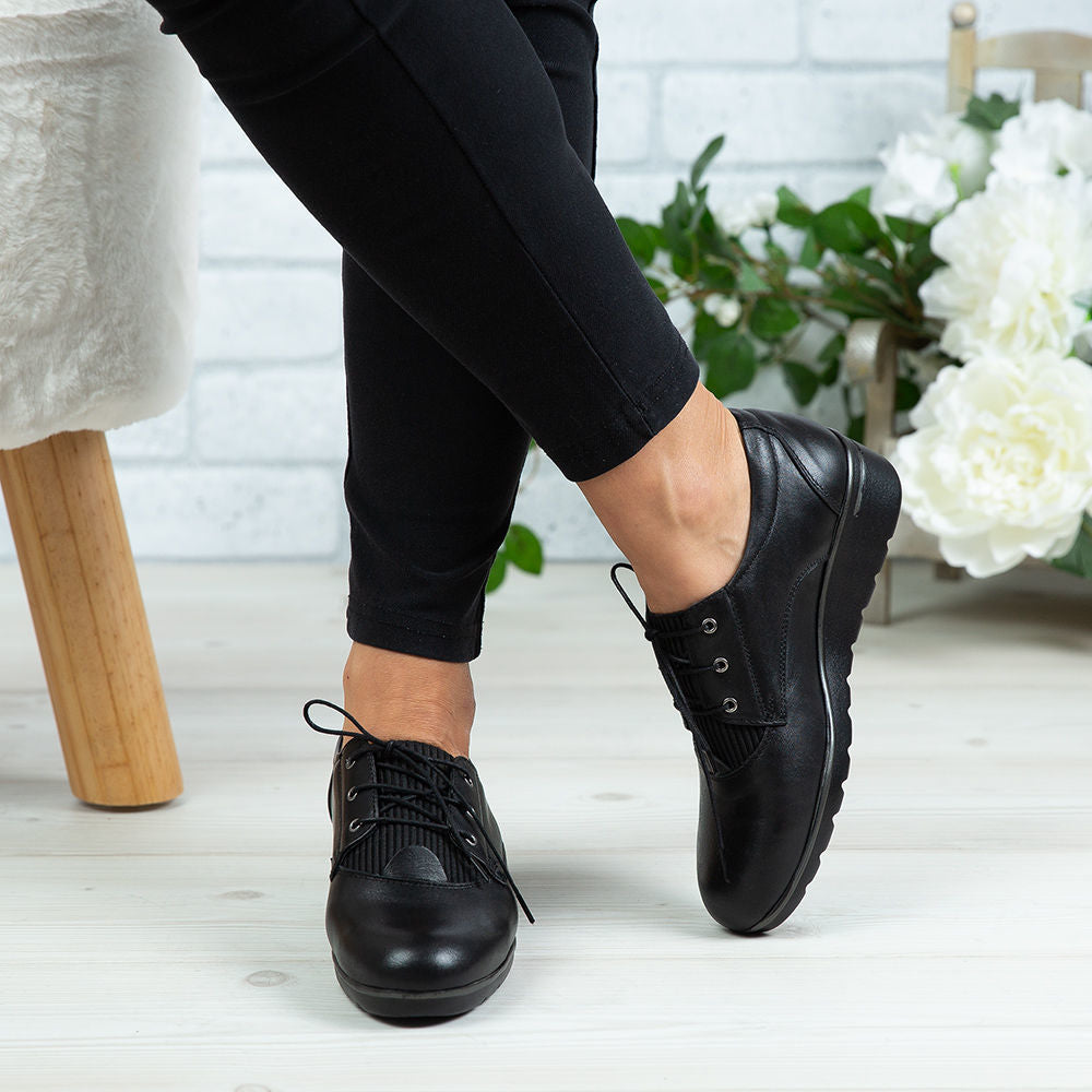 Pantofi Dama Piele Naturala 154 Negru