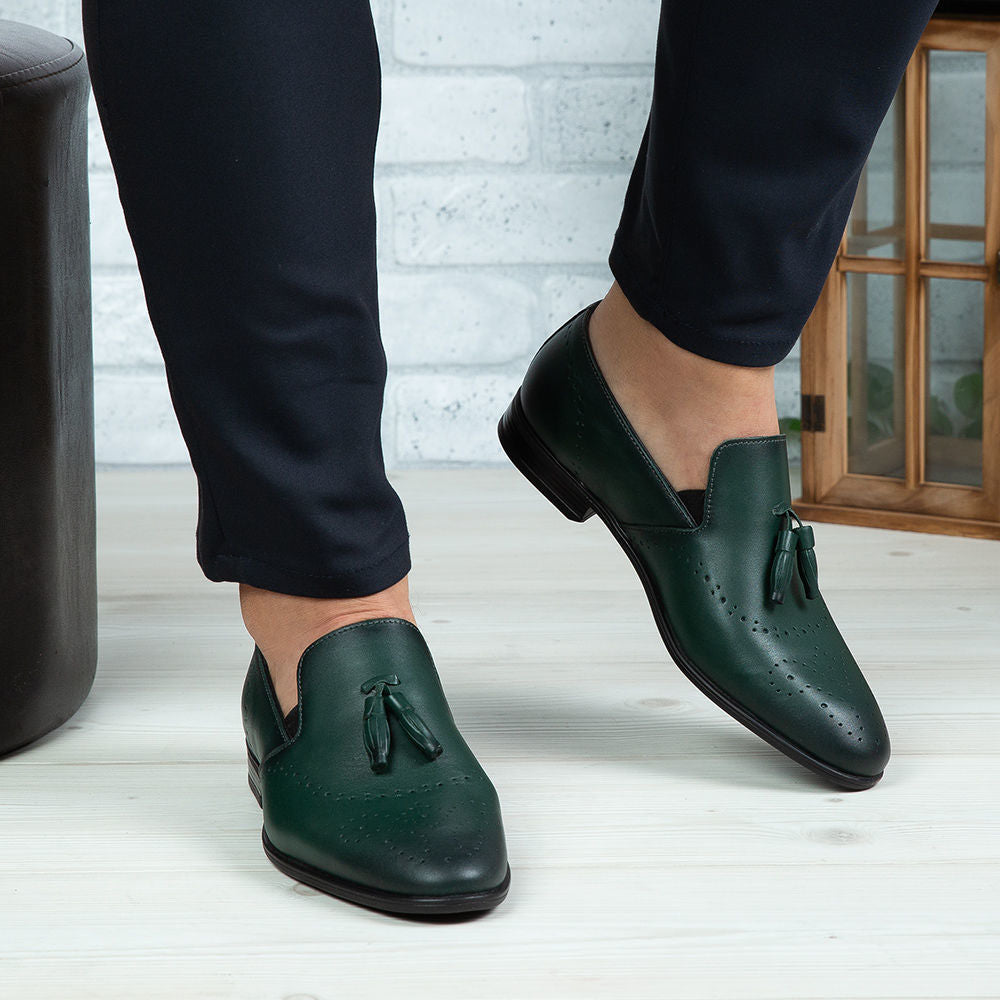 Pantofi Eleganti Barbati Din Piele Naturala 322 Verde