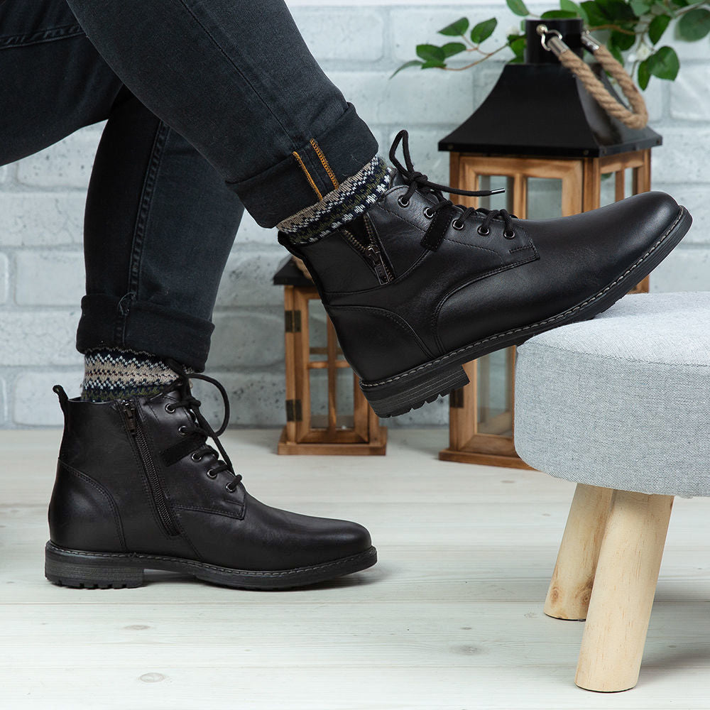 Ghete Barbati Piele Naturala 850 Negru