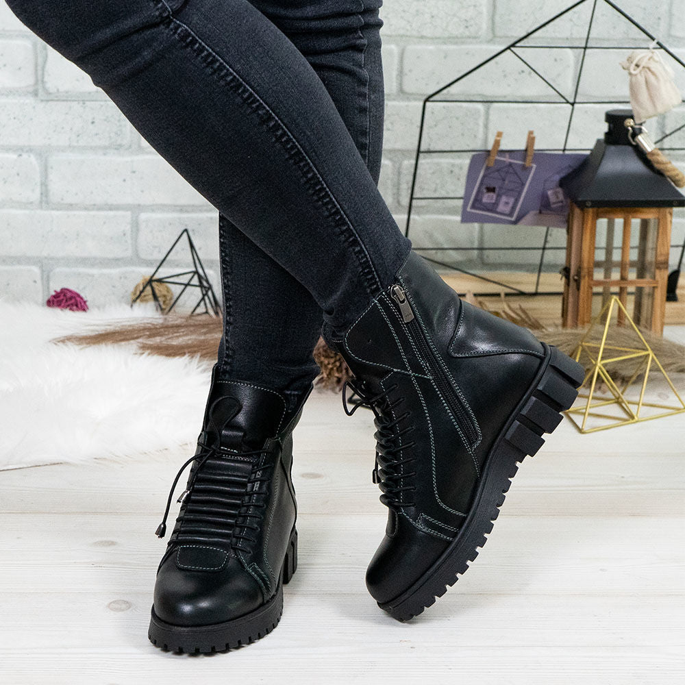 Ghete De Dama Din Piele Naturala 707 Nn Culoare Neagra