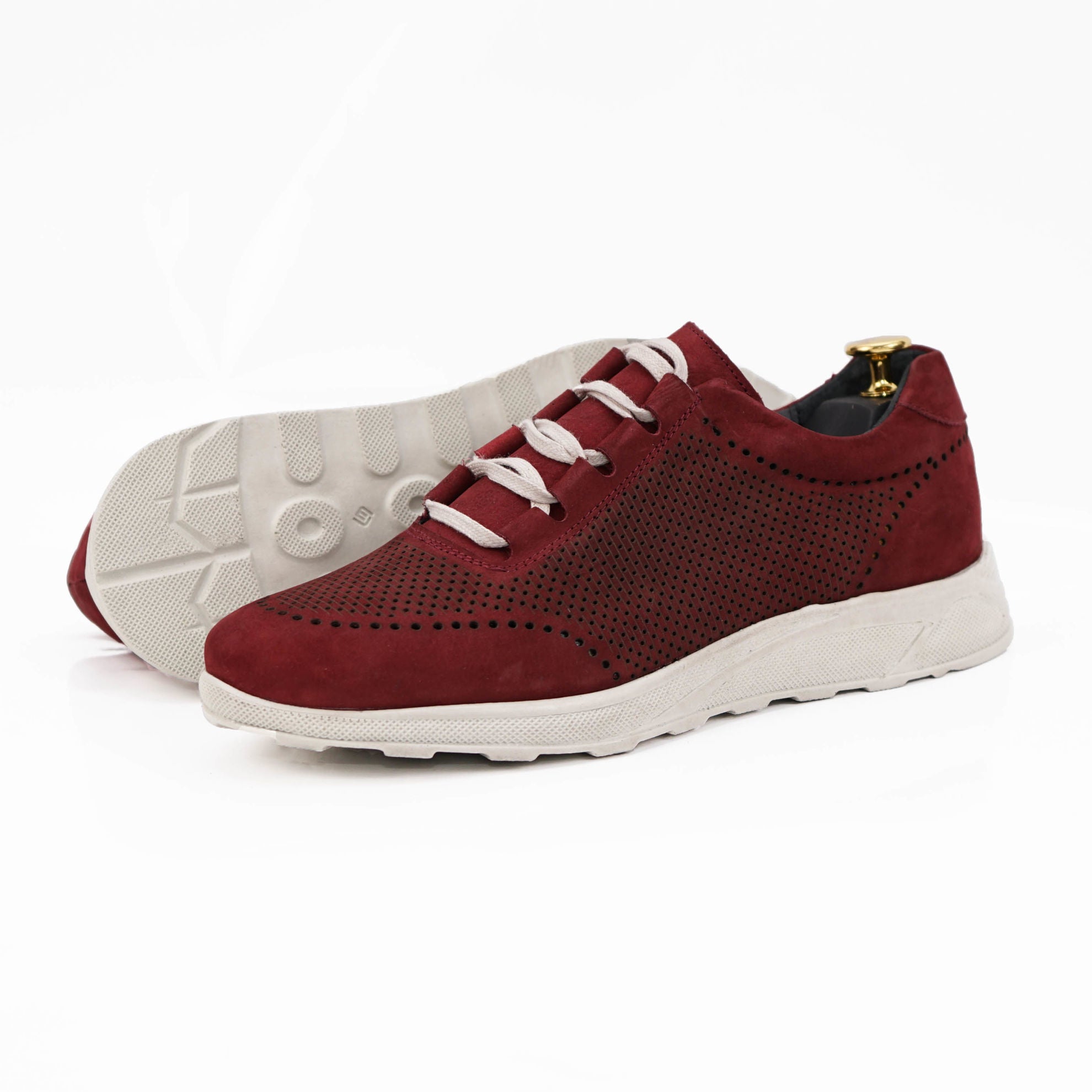 Pantofi Sport Barbati Piele Naturala 447 Visiniu Buf