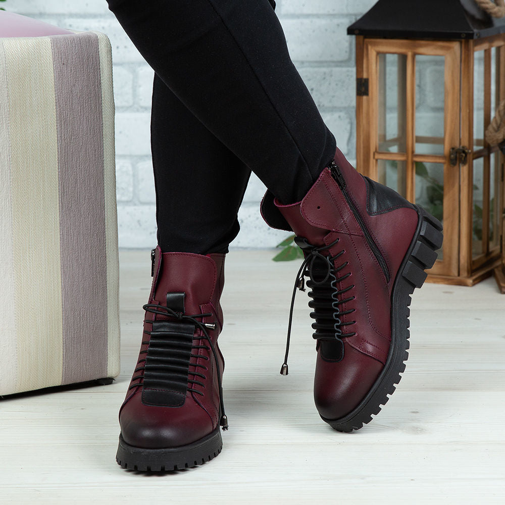 Ghete Dama Piele Naturala 707 Visiniu