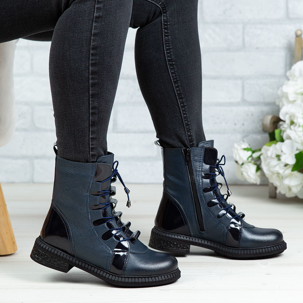 Ghete Dama Piele Naturala 756 Blue