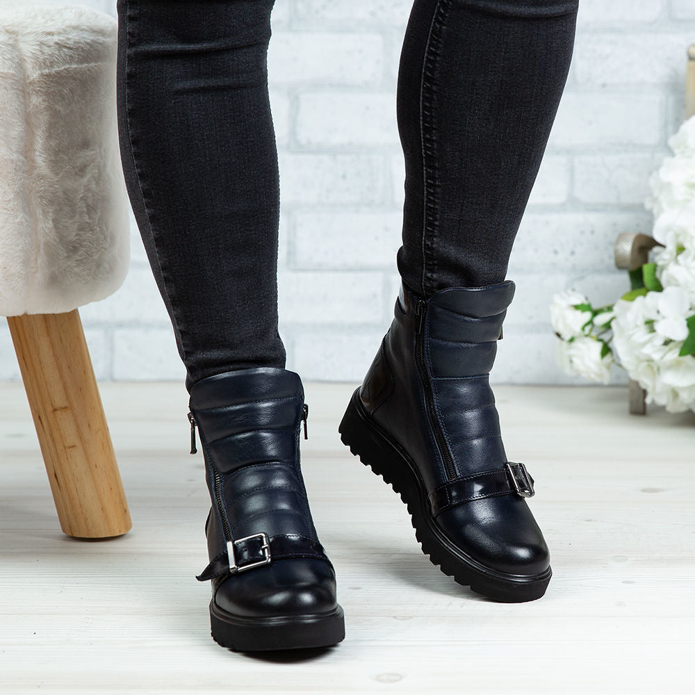 Ghete Dama Piele Naturala 762 Blue