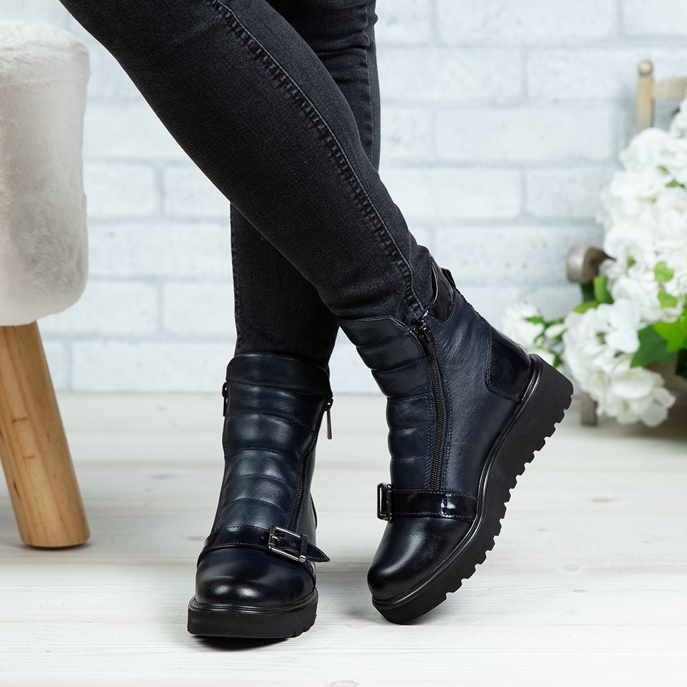 Ghete Dama Piele Naturala 762 Blue