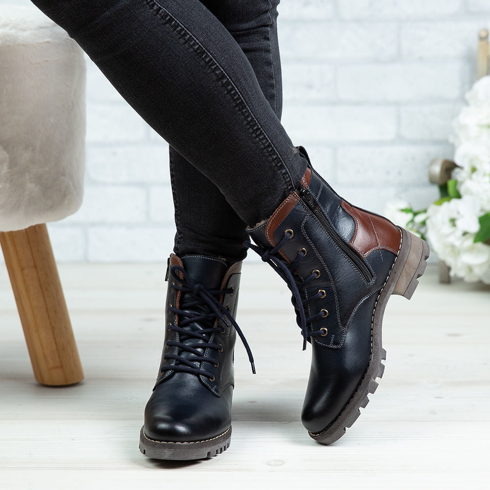 Ghete Dama Piele Naturala 780 Blue