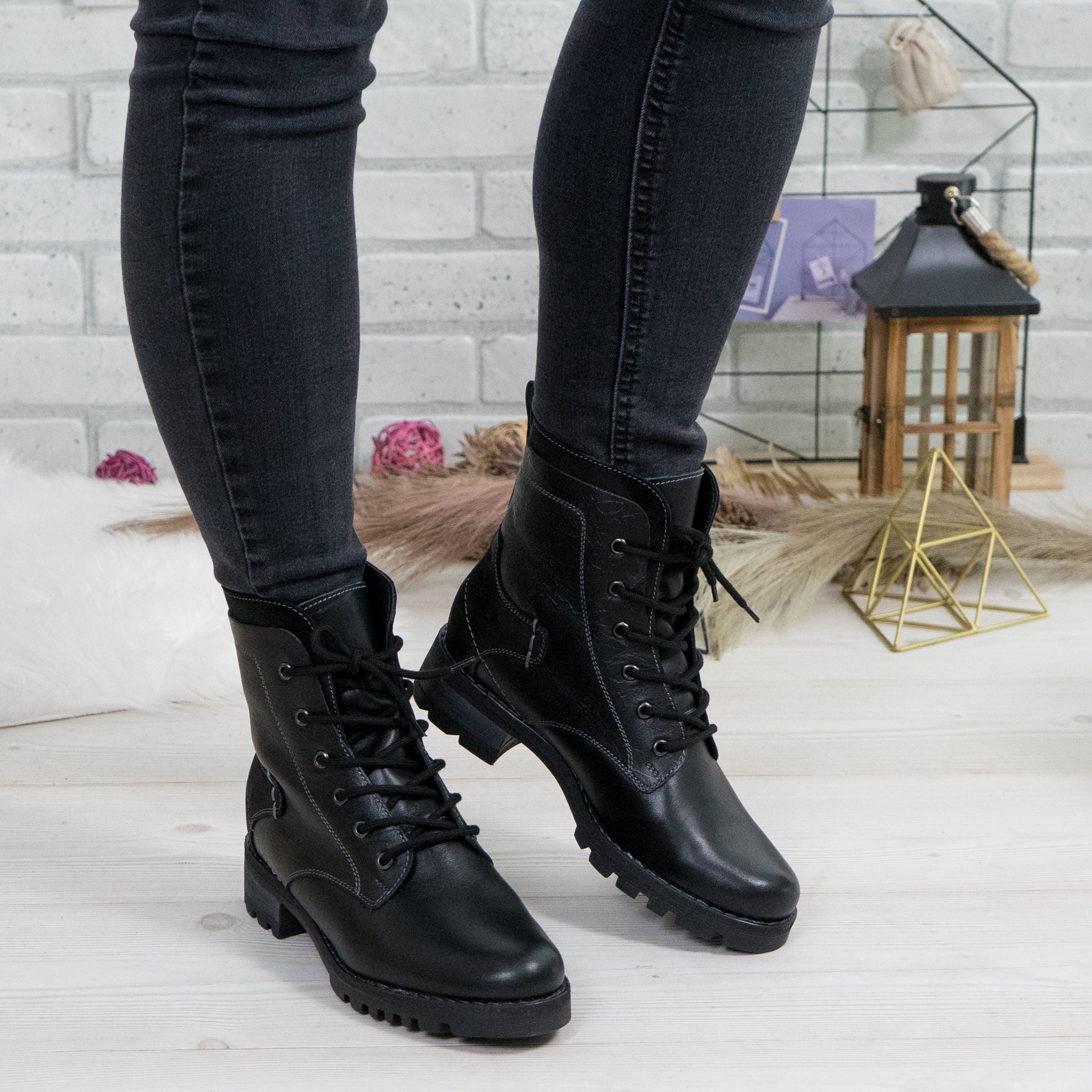 Ghete Dama Piele Naturala 780 Negru