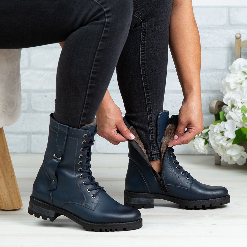 Ghete Dama Piele Naturala 790 Blue