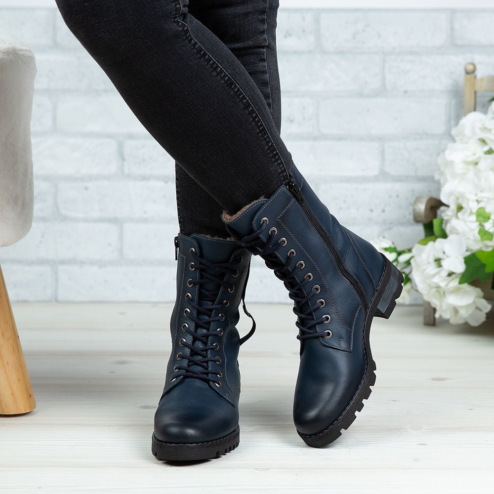 Ghete Dama Piele Naturala 790 Blue