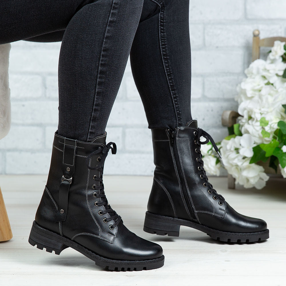 Ghete Dama Piele Naturala 790 Negru
