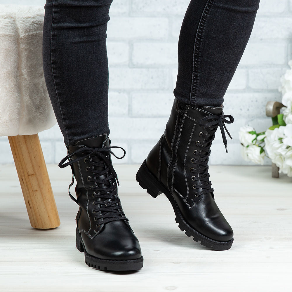 Ghete Dama Piele Naturala 790 Negru