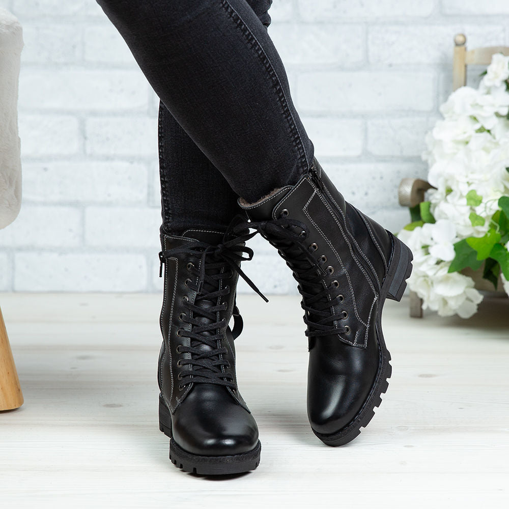 Ghete Dama Piele Naturala 790 Negru