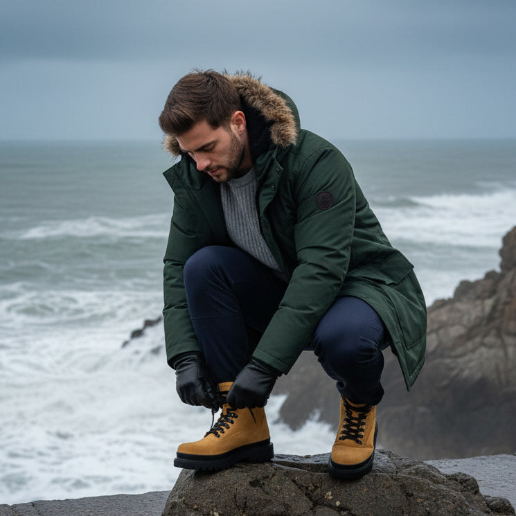 Bocanci, Ghete bărbați piele naturală | 881 galben canadian