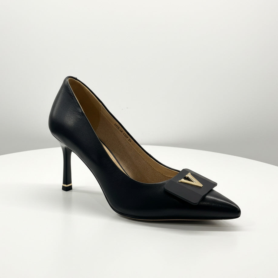 Pantofi eleganti dama din piele naturala l culoare neagra l cod