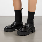 Ghete damă piele naturală l CIORAP 210.114 I NEGRU