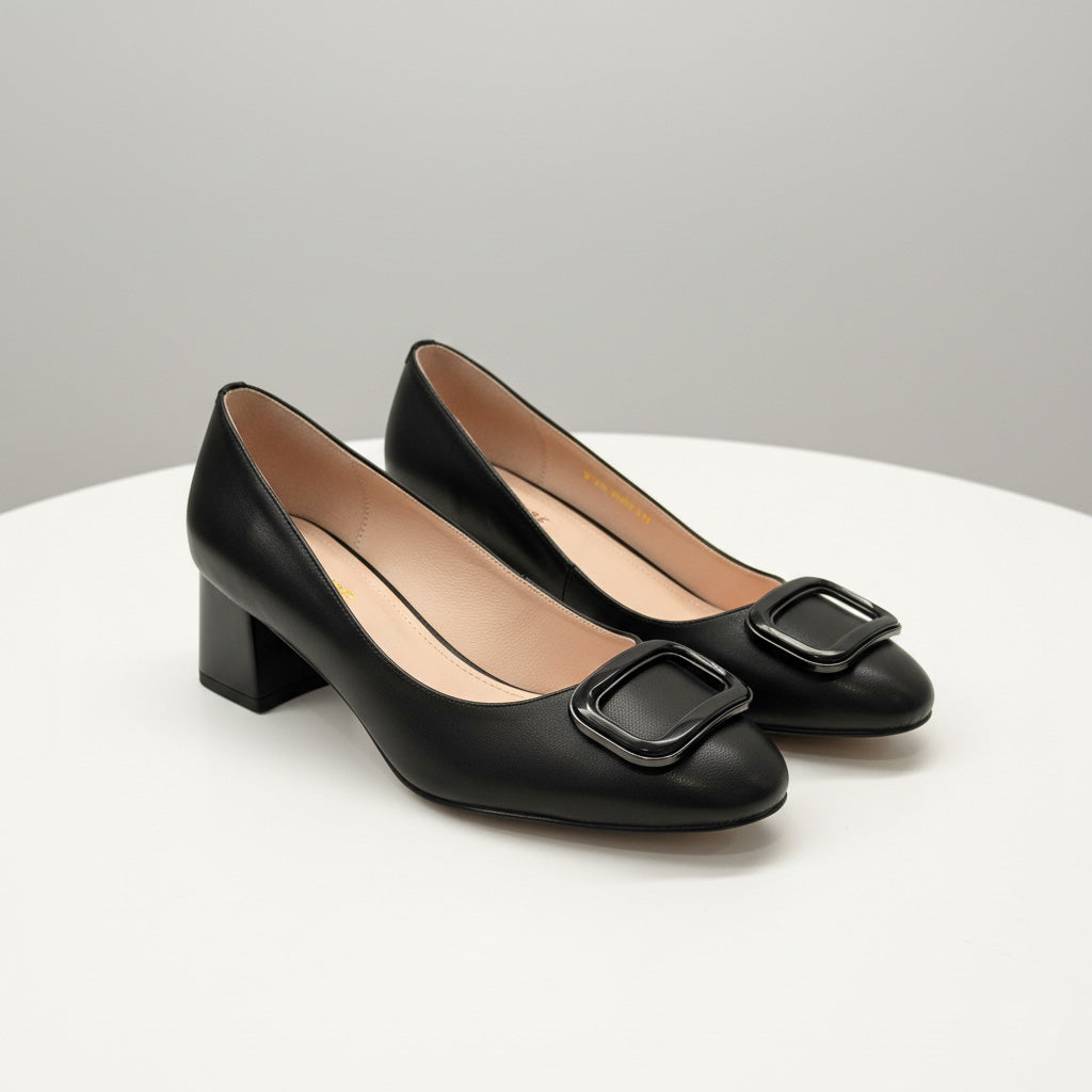 Pantofi eleganti dama din piele naturala l culoare negru l cod