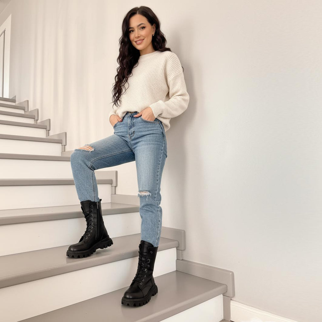 Ghete damă piele naturală | 799 negru