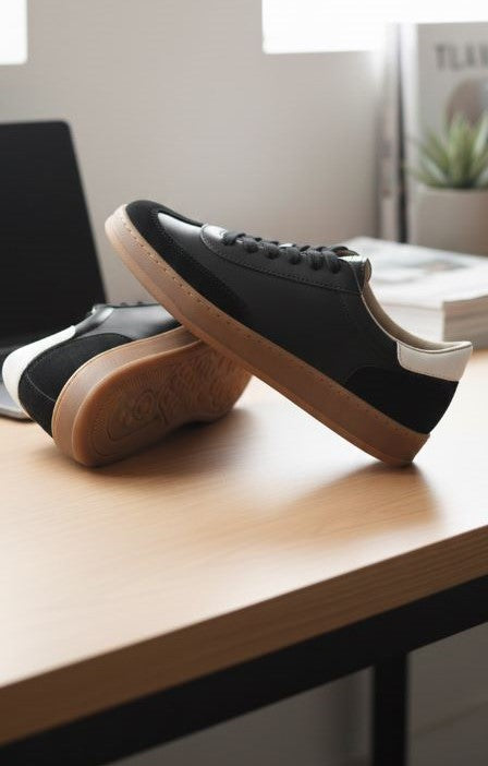 Pantofi 128 casual din piele naturala culoare NEGRU