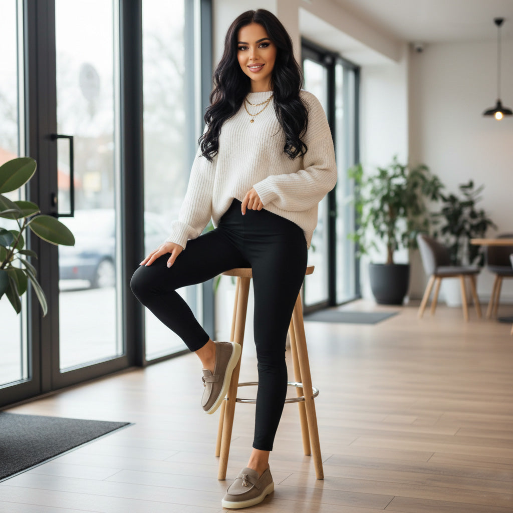 Pantofi 134 casual din piele naturala intoarsa culoare bej