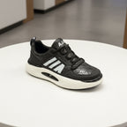 Pantofi sport bărbați piele naturală + textil l negru l cod