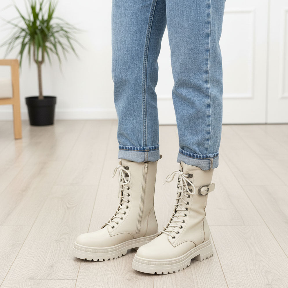 Ghete damă piele naturală l P210.108 I BEJ