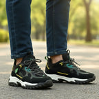 Pantofi sport bărbați piele naturală + textil l negru l cod