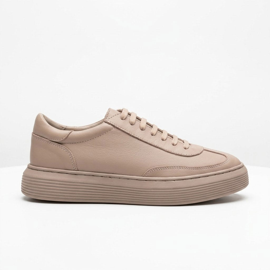 Pantofi sport din piele naturala, culoare NUDE, COD 128-1