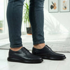 Pantofi casual bărbați piele naturală 558 G negru