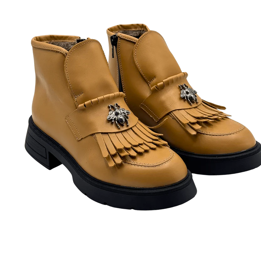 Ghete damă piele naturală  natur | cod 743 culoare maro