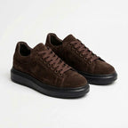 Pantofi sport bărbați PIELE INTOARSA naturală 4101 Culoare MARO CIOCOLATA