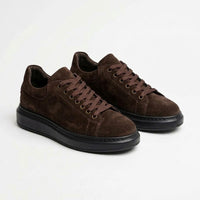 Pantofi sport bărbați PIELE INTOARSA naturală 4101 Culoare MARO CIOCOLATA