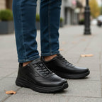 Pantofi bărbați din piele naturală l culoare  neagra l cod