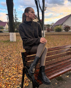 Ghete de damă din piele naturală | 702 Culoare Neagră