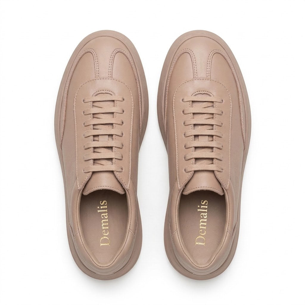 Pantofi sport din piele naturala, culoare NUDE, COD 128-1