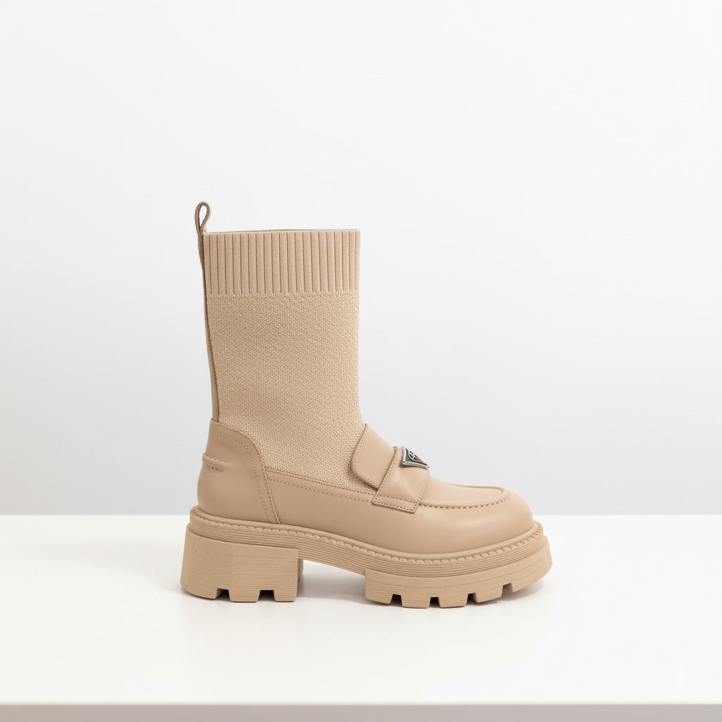 Ghete damă piele naturală l CIORAP 210.114 I BEJ