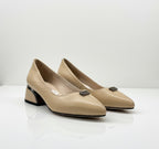 Pantofi eleganti dama din piele naturala l culoare bej l cod