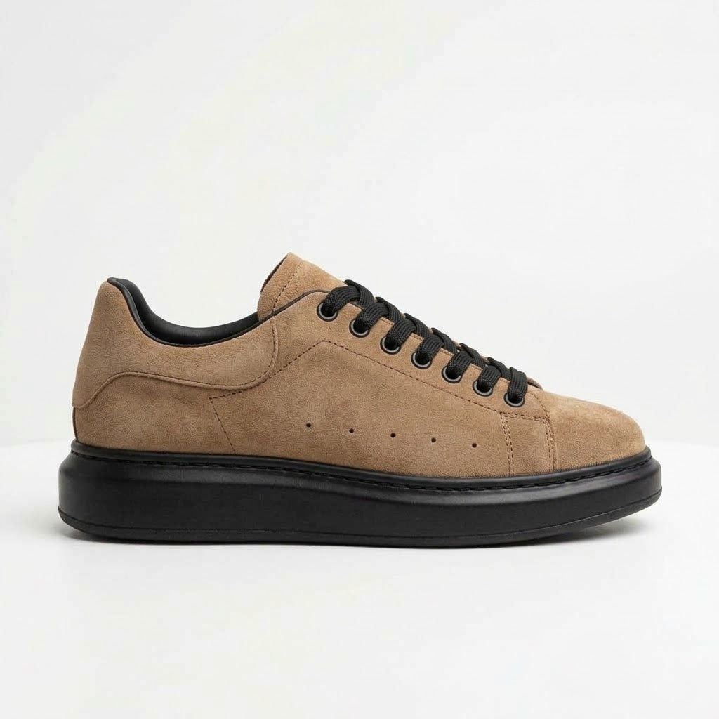 Pantofi sport bărbați PIELE INTOARSA naturală 4101 Culoare BEJ