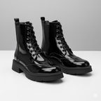 Ghete damă piele naturală lacuita 702 negru lac