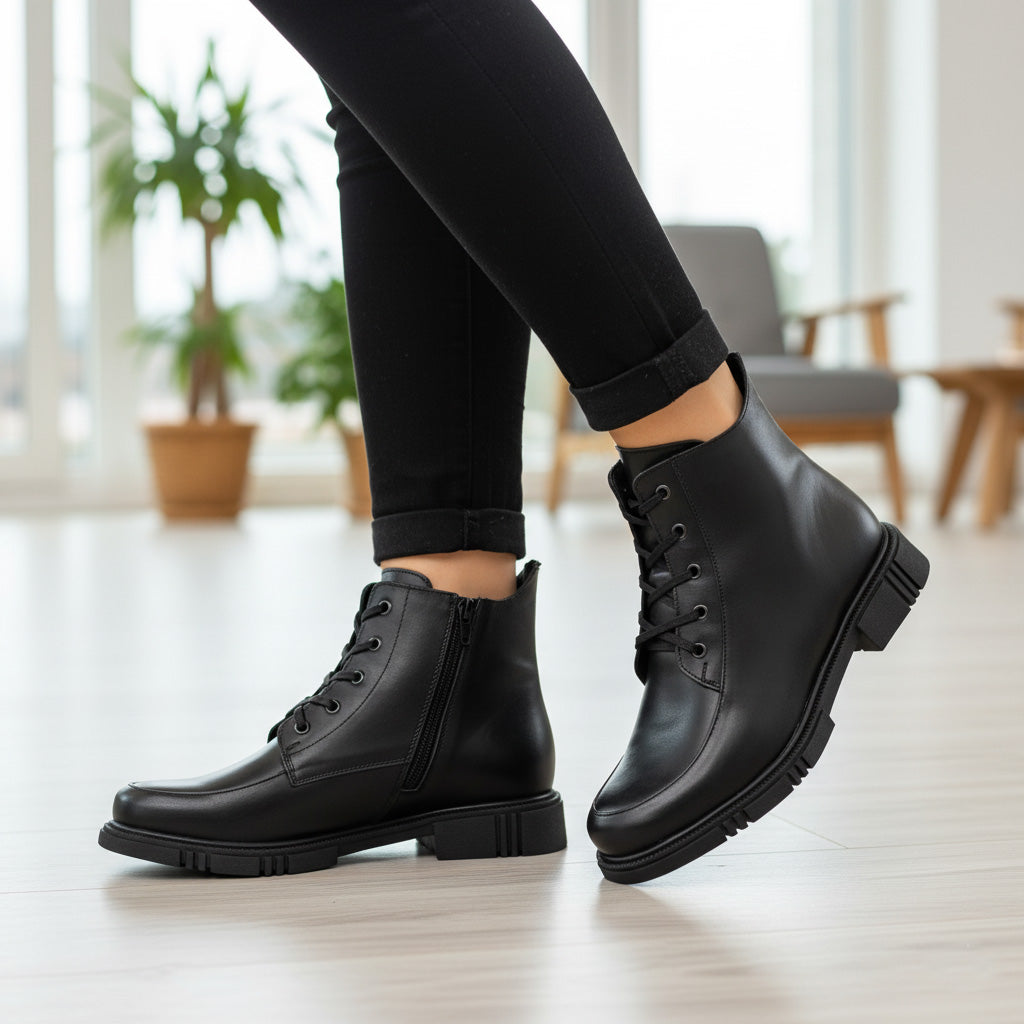 Ghete damă piele naturală | 740 NEGRU