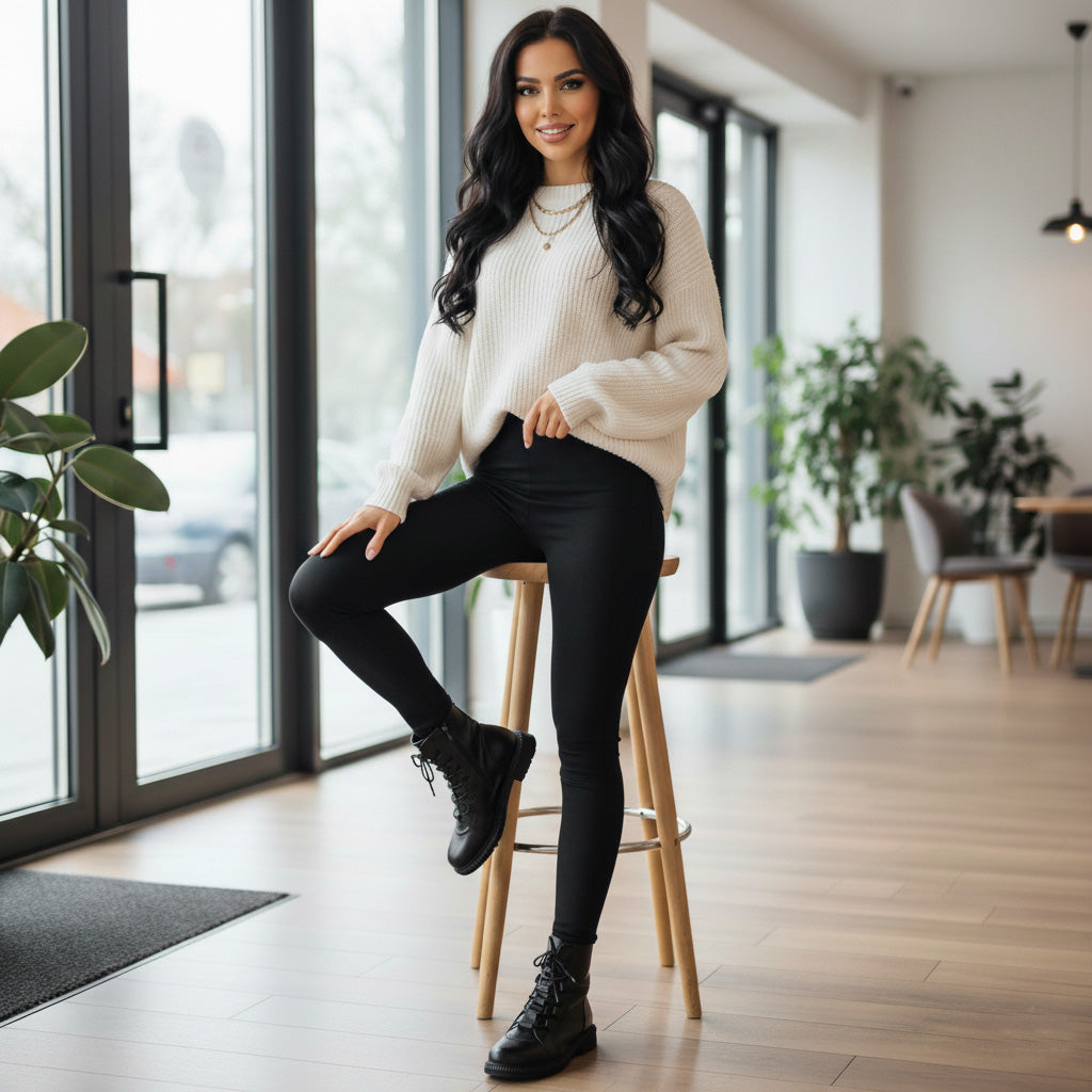 Ghete damă piele naturală | 756 negru